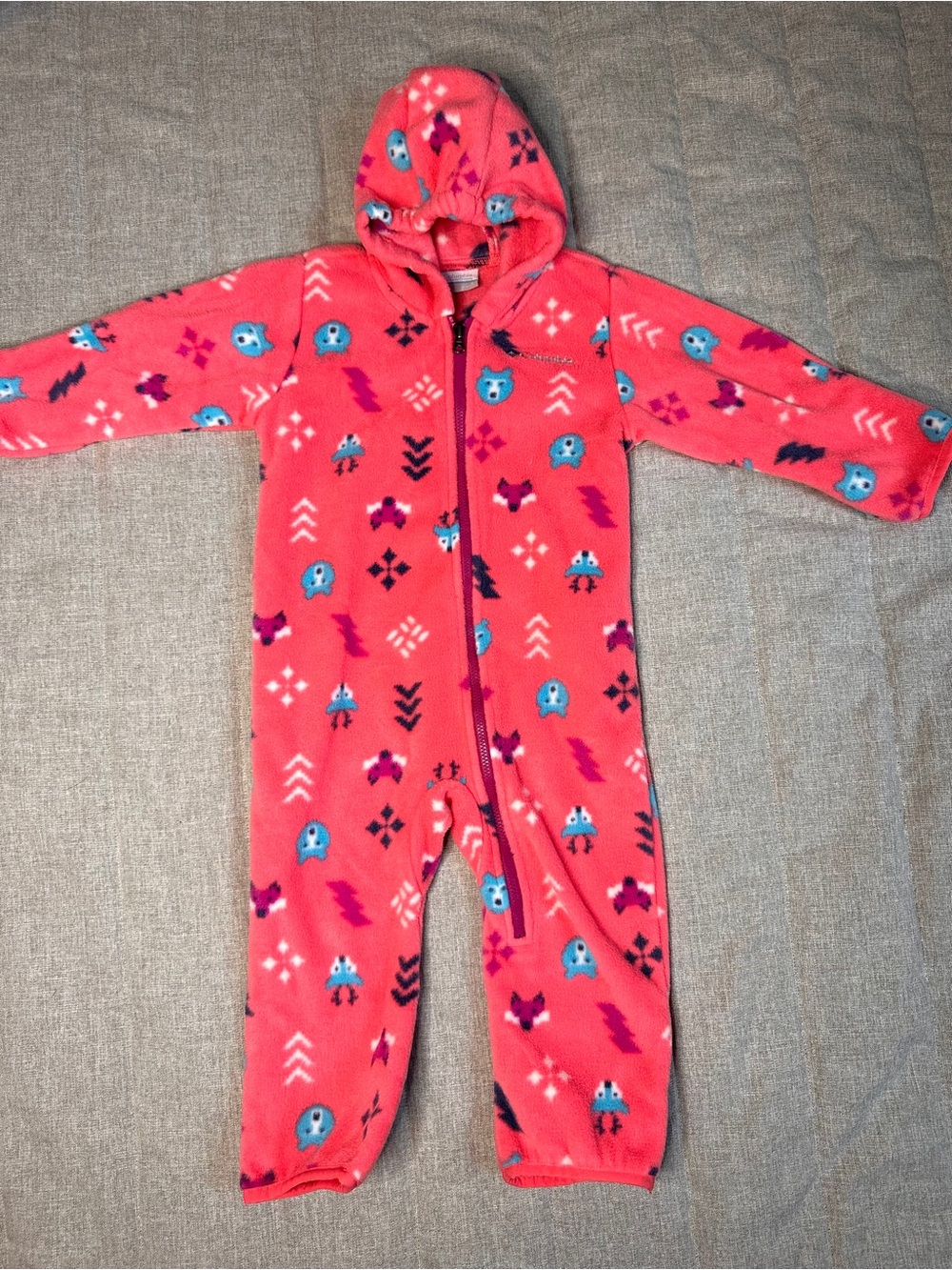 Columbia Toddler Snowtop II Bunting, Warm Woodland Animal Fleece  12-18M
